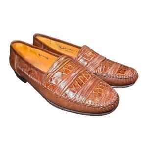 Mezlan Sebastian Genuine Lizard Alligator Dress Loafers Men’s Size 9 M